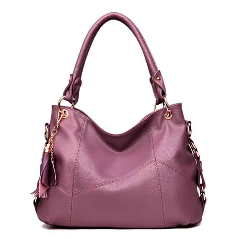 Vrouwen Tas Mode Toevallige Vrouwen Lederen Handtassen Luxe Schoudertassen Tassen Voor Vrouwen: purple