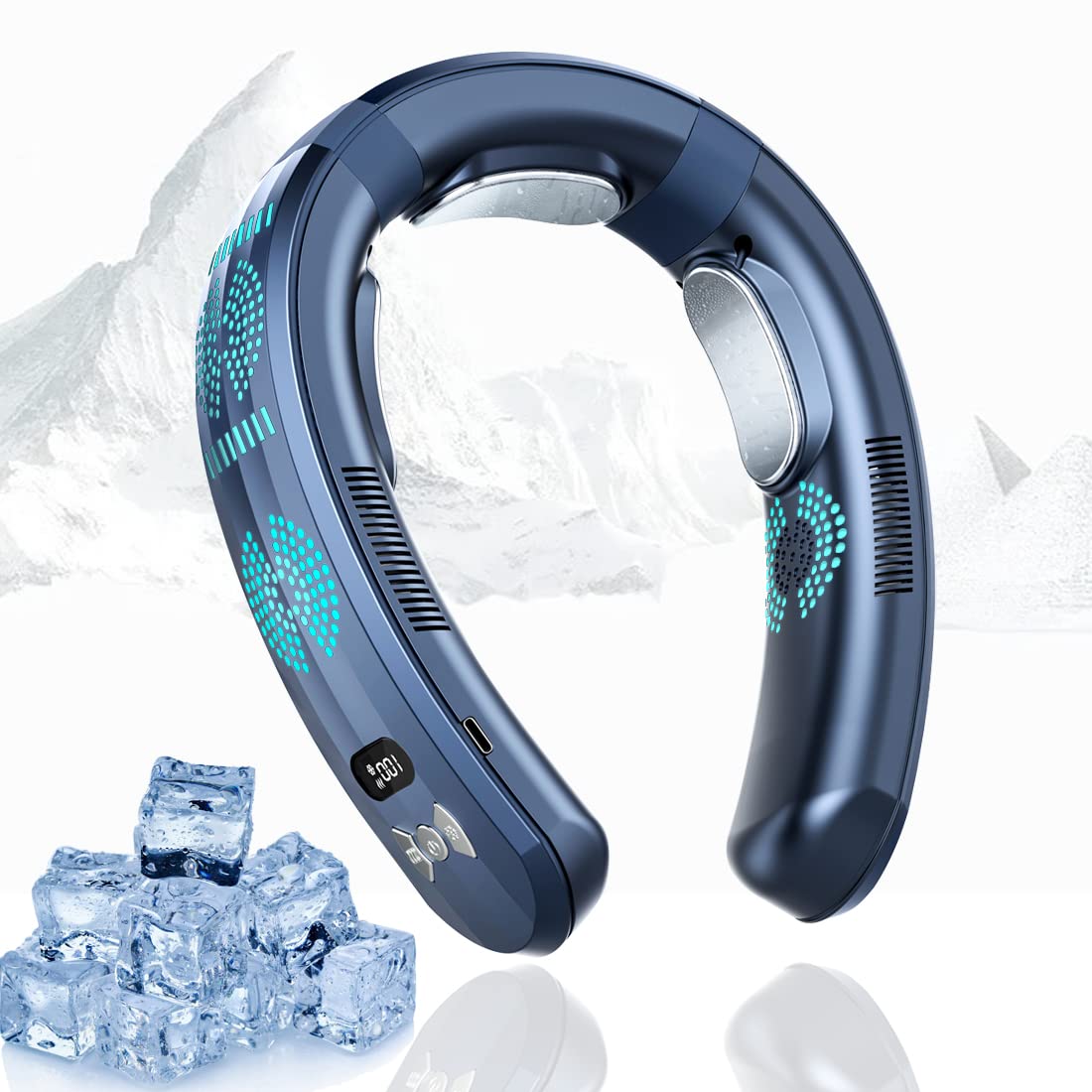 2025 aire acondicionado portátil USB recargable portátil 3 refrigeración ventilador de cuello colgante silencioso 6000mAh refrigerador de verano al aire libre