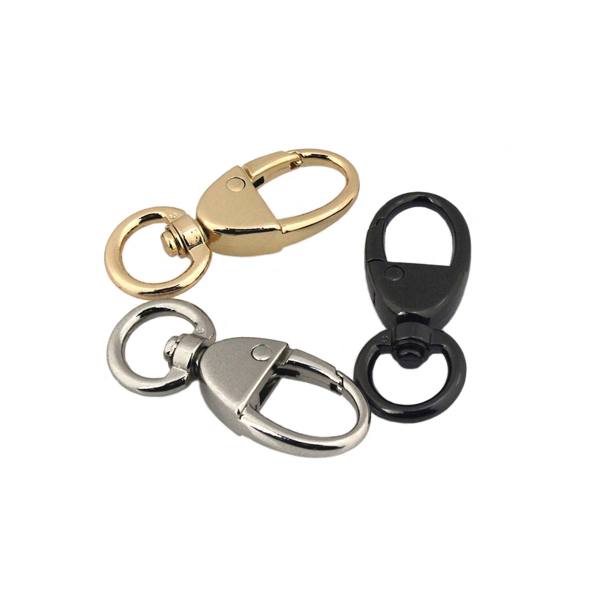 1pcs Metal Style Swivel O-ring Eye Snap Hook Trigger Clasps Clips for DIY Leather Craft Bag Strap Belt Webbing Keychain 12mm