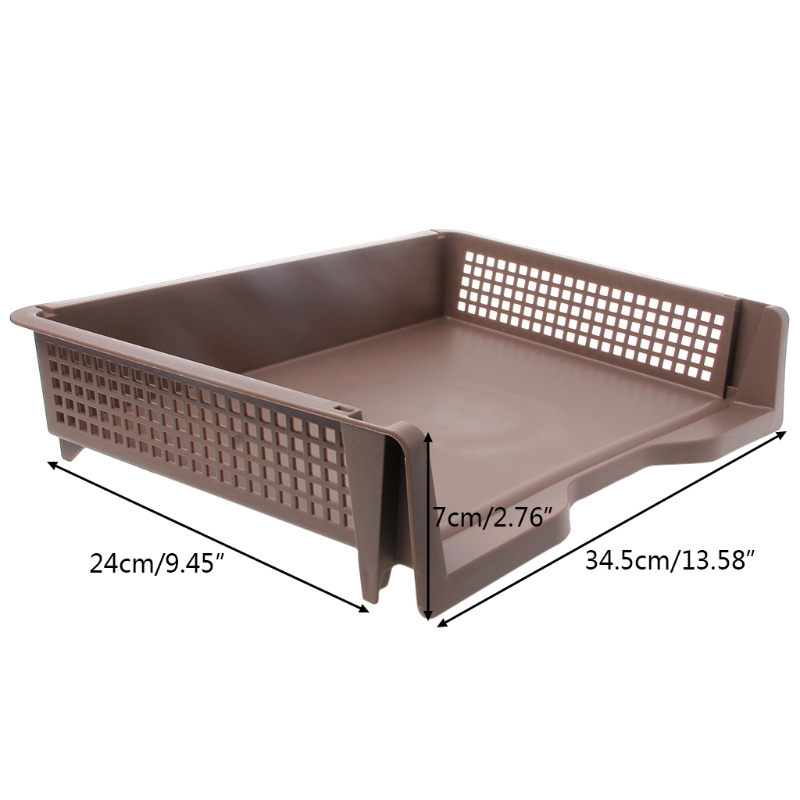 A4 Paper Superimposed Desktop Files Storage Rack Box Plastic Letter Tray Office