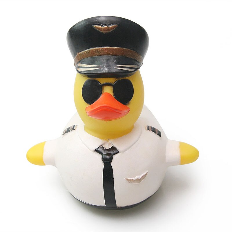 ESALINK 8-10Cm Schwimm Ente 14 Stile Pirate Ente Polizei Gummi Ducky Bad Spielzeug Baby Kognitiven Spielzeug Baden pädagogisches Spielzeug: YN014-1pcs