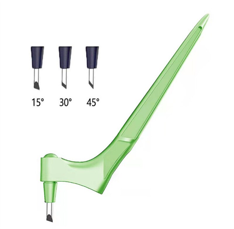 DIY Art Cutting Tool Craft Cutting Kinfe with 360 Steel Rotating Blade Safety Cutter Paper Knife with 3pcs Blades Cutting Pen: green