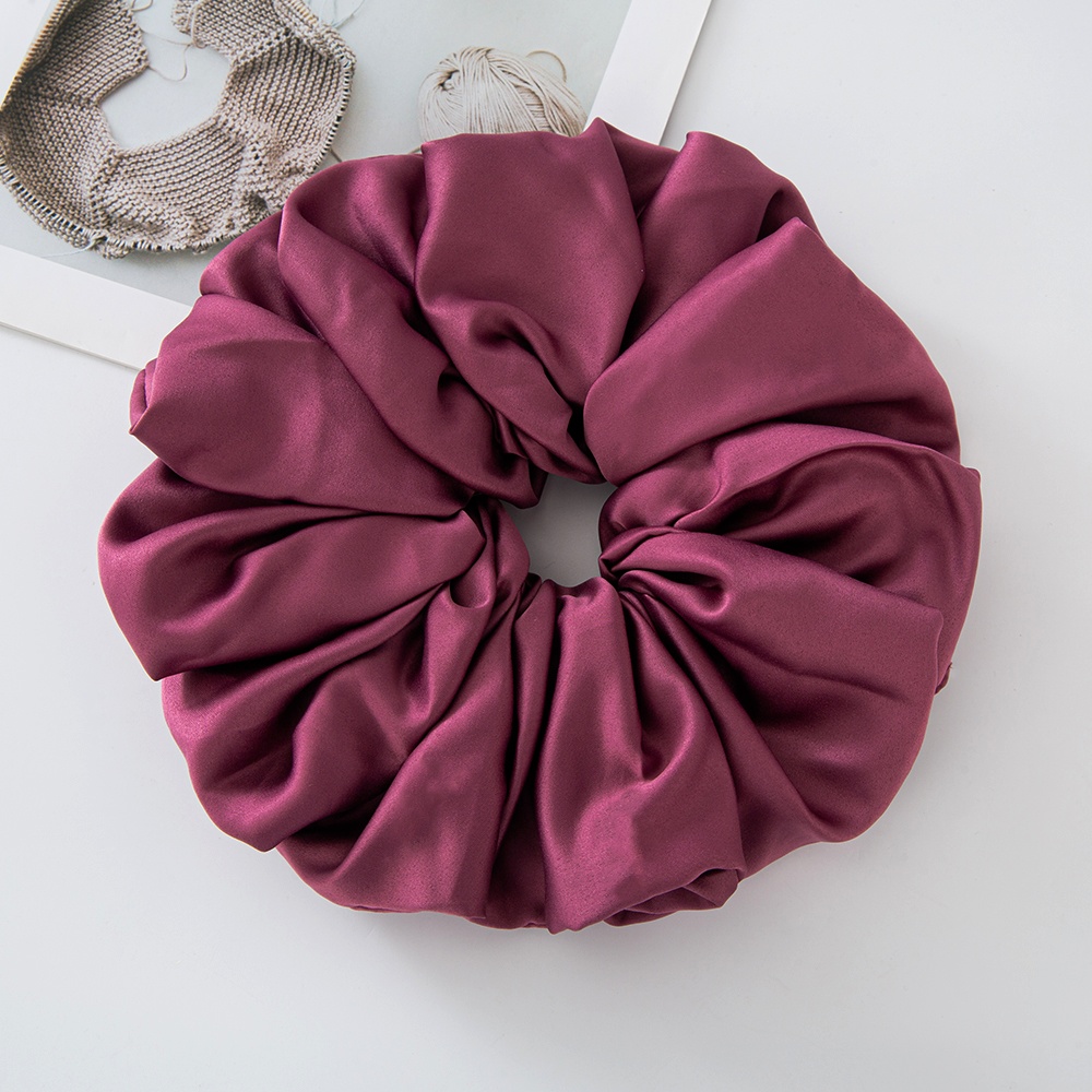 Grandes scrunchies de cetim oversized jumbo scrunchy dormir gigante muçulmano elástico volumizing puro costura laço de cabelo scrunchie: Fúcsia