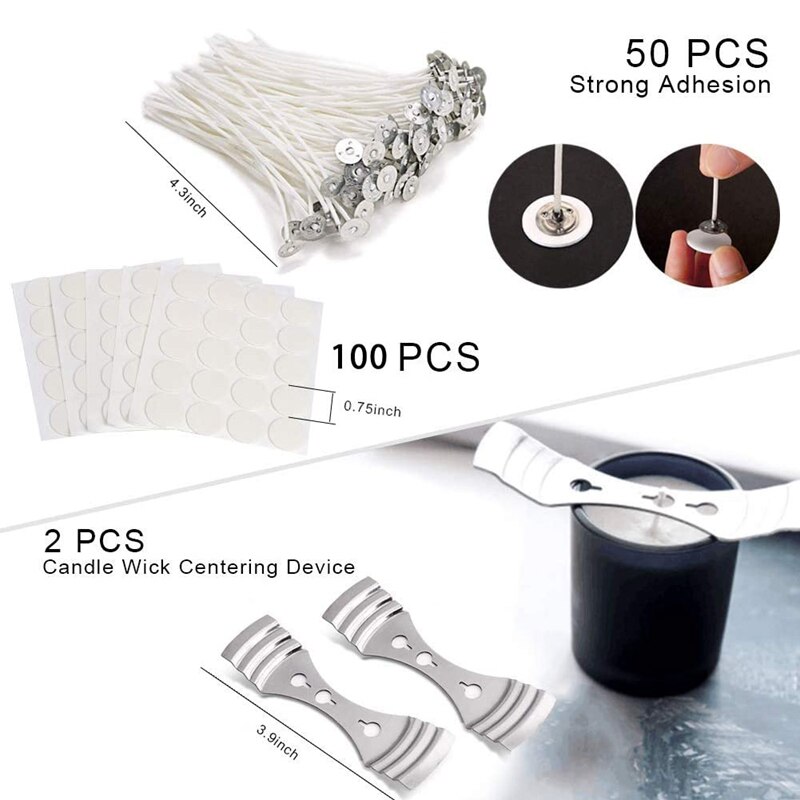 Candle Making Kit Supplies,DIY Candles Craft Tools,Includ Candle Box,Candle Wicks,Wick Holder,Dots Wick Double Stickers