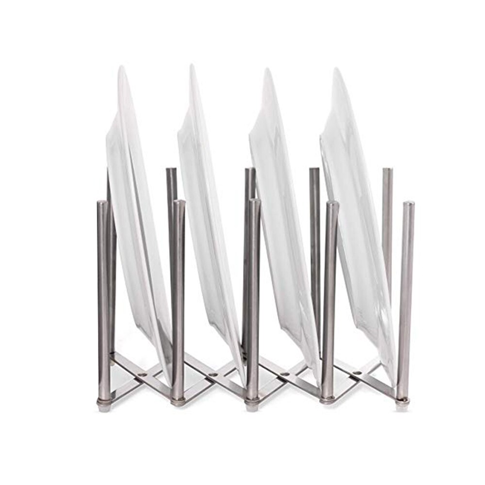 Kitchen Organizer Pot Lid Rack Extended Stainless Steel Spoon Plate Holder Shelf Cooking Dish Tray Stand Accessories Storage