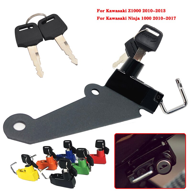 Cerradura para casco de motocicleta Kit de aluminio con 2 llaves para Kawasaki Z1000 , de Ninja 1000 NINJA1000 ninja1000