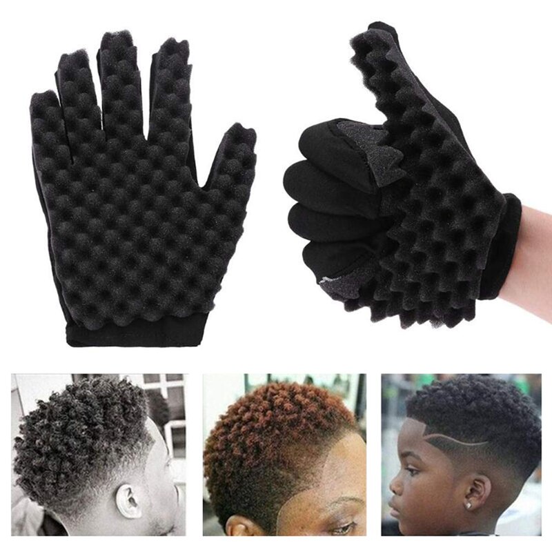 1 piece Hair Curling Sponge Gloves for Barbers Wave Hair Cut Glove Hairdresser Styling Tool For Curly Hair Care Right hand