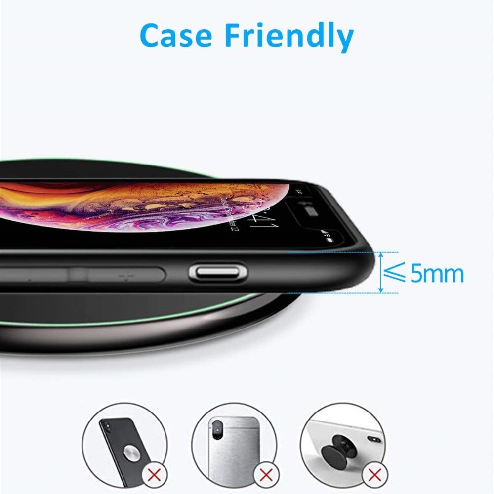 10W Qi Draadloze Oplader Voor Samsung S10 S9 S8 S7 Plus S10E Note 8 S7 S6 Edge Draadloze Opladen pad Voor Iphone Xs Max Xr X 8 Plus