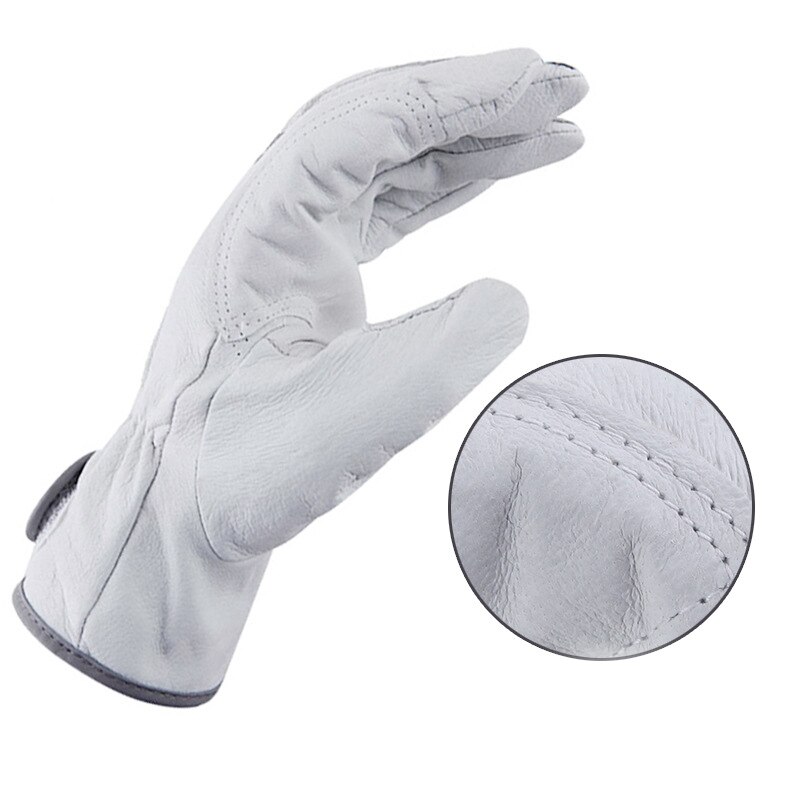 Guantes de trabajo para hombre, guantes finos de seguridad de cuero para el trabajo al aire libre