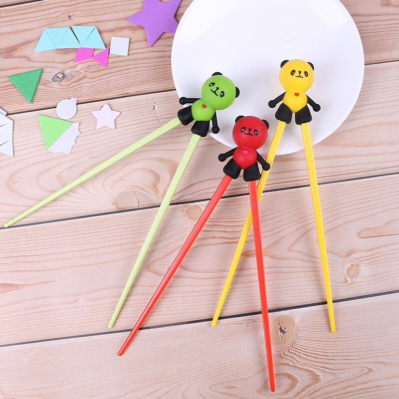 1 Pair Helper Chopstick Silicone Cartoon Panda Children Baby Learning Training Chopsticks Beginner Easy Use