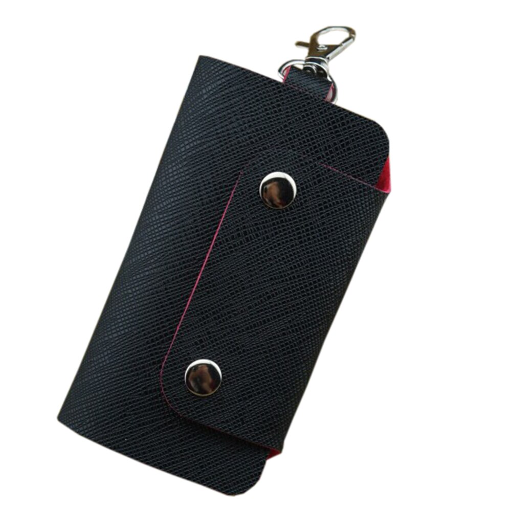 E-Mell Artificial leather Car Key Chain Holder Case Key Organizer Holder Bag Organizer Key Wallets: Black