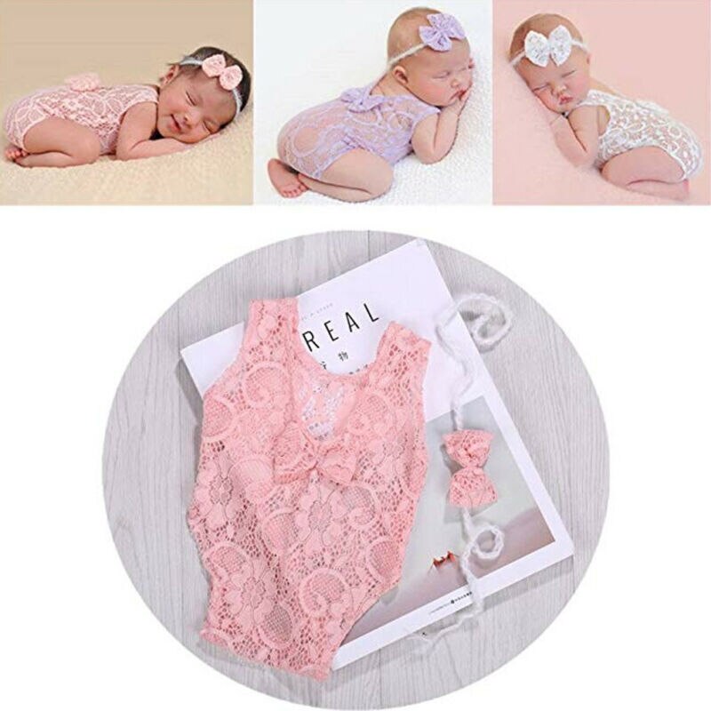 Appena nato Del Bambino Dei Ragazzi Delle Ragazze Del Crochet Del Knit Del Cappello Pagliaccetto Foto Fotografia Props Outfit