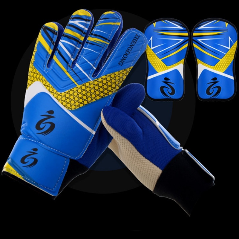 Kinder Fußball Fußball Torwart Goalie Training Handschuhe Durable Anti-Slip Atmungs Torwart Handschuhe mit Bein Schutzfolie