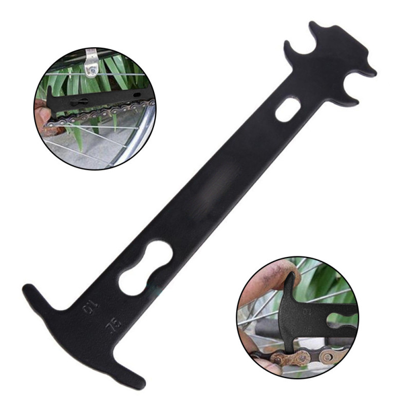 Testeur d&#39;usure de chaîne de vélo Portable, outil de réparation de bicyclette, vélo de montagne, chaîne de remplacement: Black