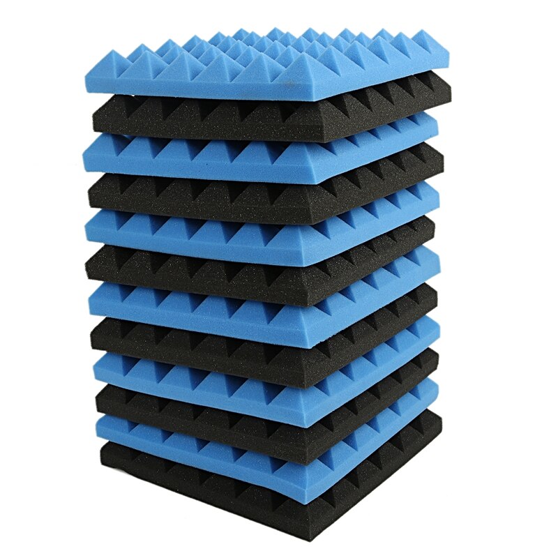 Charcoal Acoustic Foam Tiles Soundproofing Foam Panels Studio Sound Padding 2 x 10 x 10 Inch