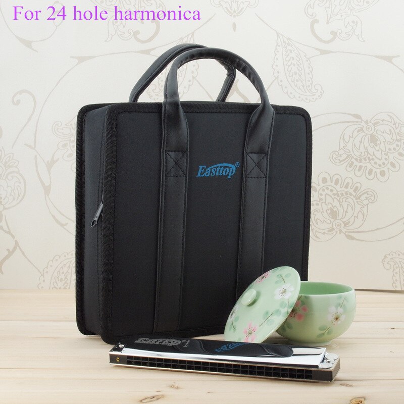 Professinal 24-hole harmonica zak Tremolo harmonica case harp cover instrument pakket (kan laod 7 harmonica)