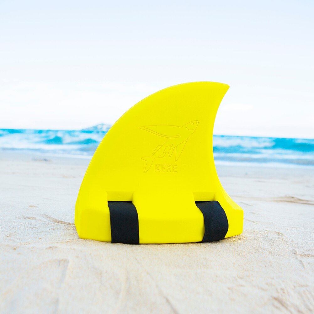 Shark Shape Kid Swim Fin Kid's toy swim artifact shark fins inflatable children swimming pool Life buoy floats swimming rings: Yellow