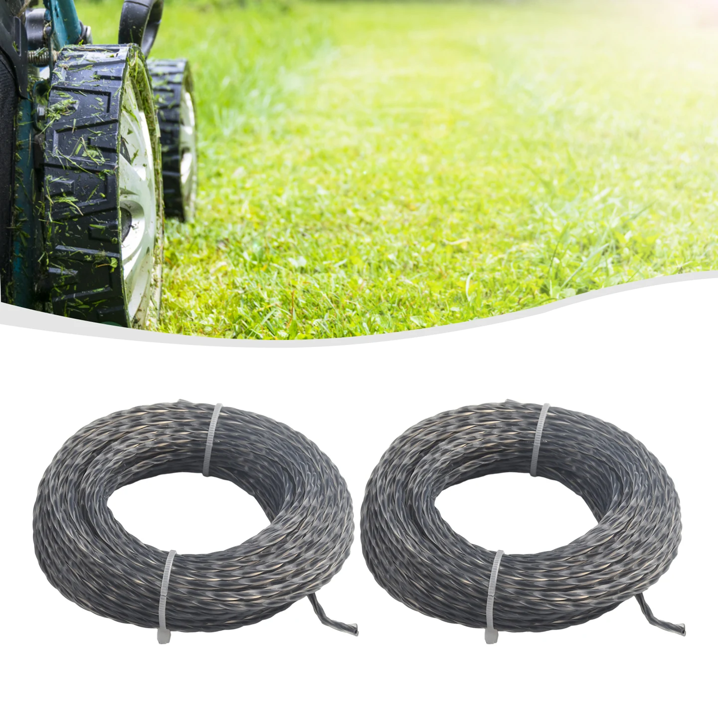 2 ruller 15m 2.0/3.0mm trimmer stålnylonreb snor strimmer buskrydder lang rund rulle græsudskiftning plæneklippertilbehør