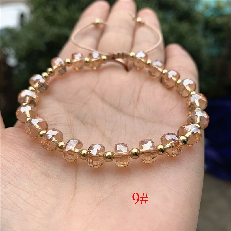 Kristal Armband Glas Kralen Natuurlijke Zoetwater Parel Armbanden Voor Vrouwen Lijn Handgemaakte Strand Armbanden Kralen Armband: 9