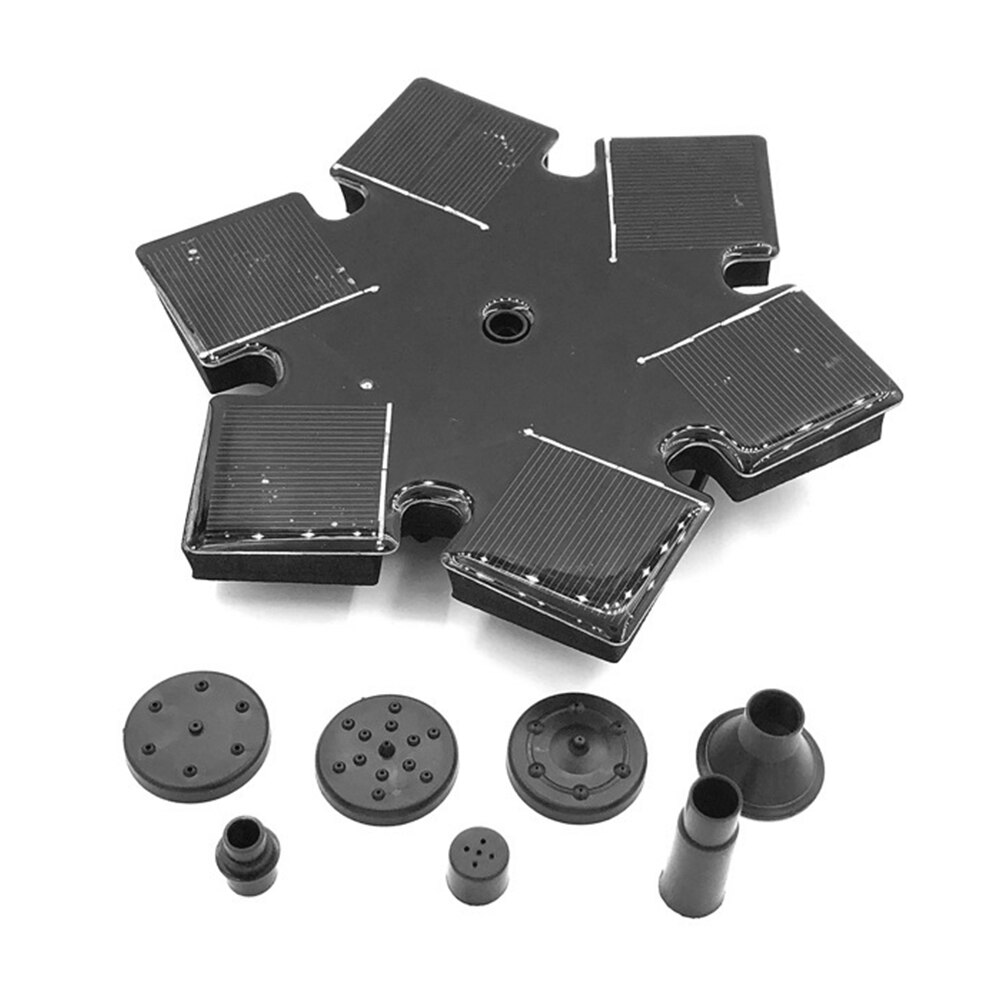 Snowflake Solar Water Fountain Power Garden Pond Decor Floating Fountain Freestanding Submersible Solar Panel Water Pump Kit
