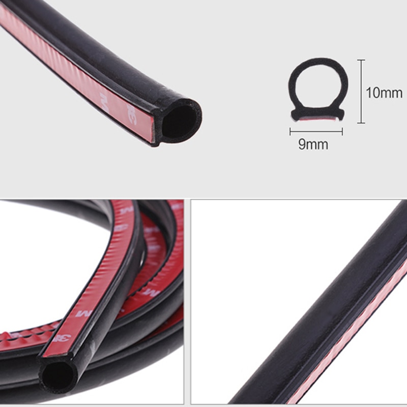 Burlete pequeño D de 4 metros de puerta de coche impermeable tira meteorológica tira de goma de coche sello Epdm sellos de goma para puerta automática para coche