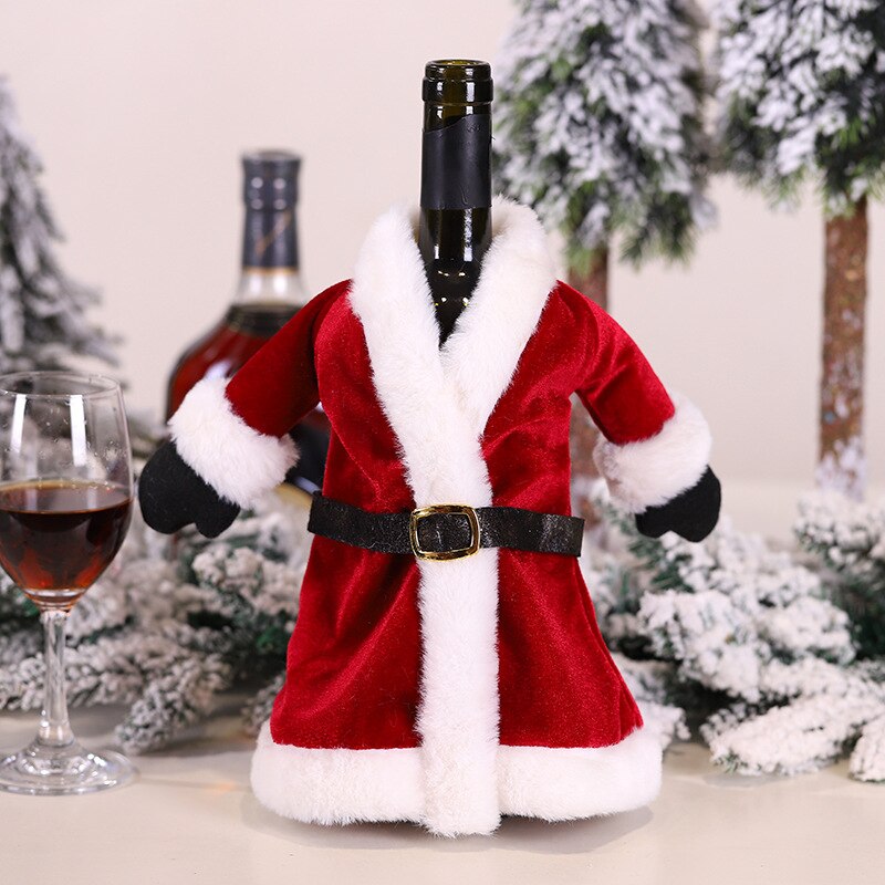 1 pieza tapones para botellas de vino tinto de Navidad Santa Claus abrigo estilo champán cubierta para Navidad en casa cena Mesa Decoración