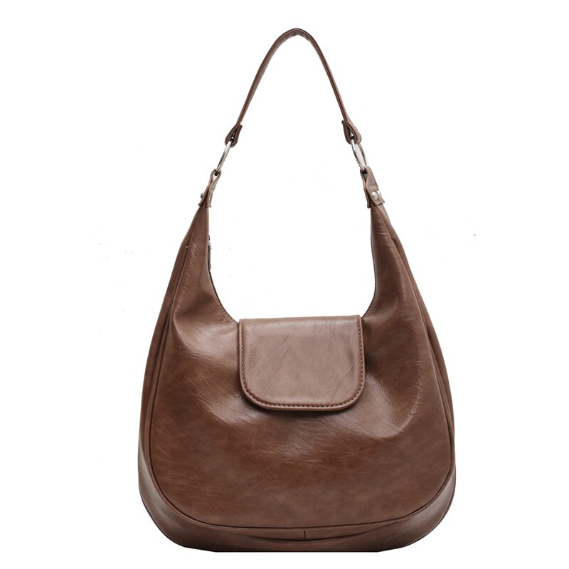 årgang pu lær skuldervesker til kvinner høykapasitets håndveske dame vintermerke trending håndvesker og vesker tote bag