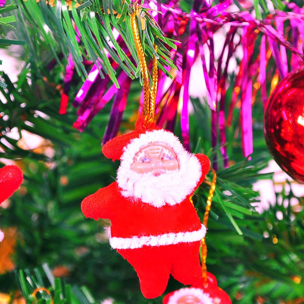 6pcs Christmas Tree Decorations Xmas Pendant Santa Claus Haning Ornaments for Home Party