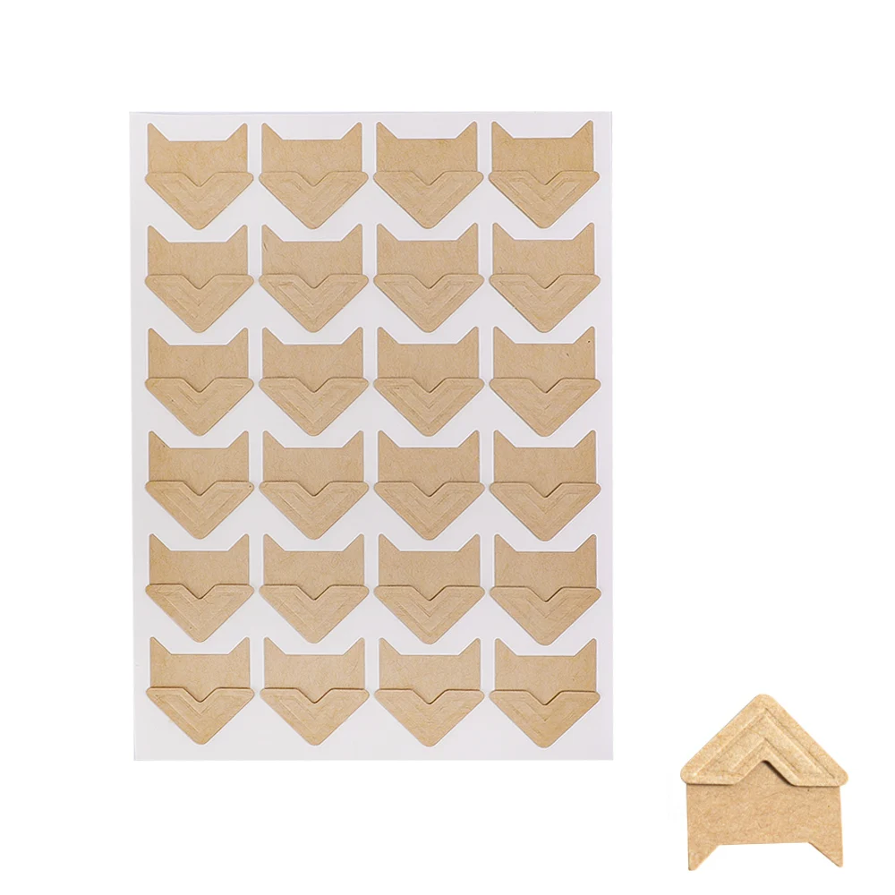 Lots Corner Stickers Album Vintage Corner Kraft Paper Stickers Self Adhered DIY Handwork Frame Photo Gold Silver Decoration: PURPLE