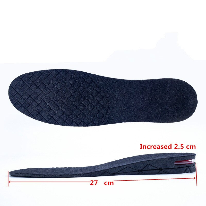 3-9cm höjdökning innersula kudde höjd lyft justerbar skärning sko häl insats högre stöd absorberande fotkudde: Ökade 2.5 cm