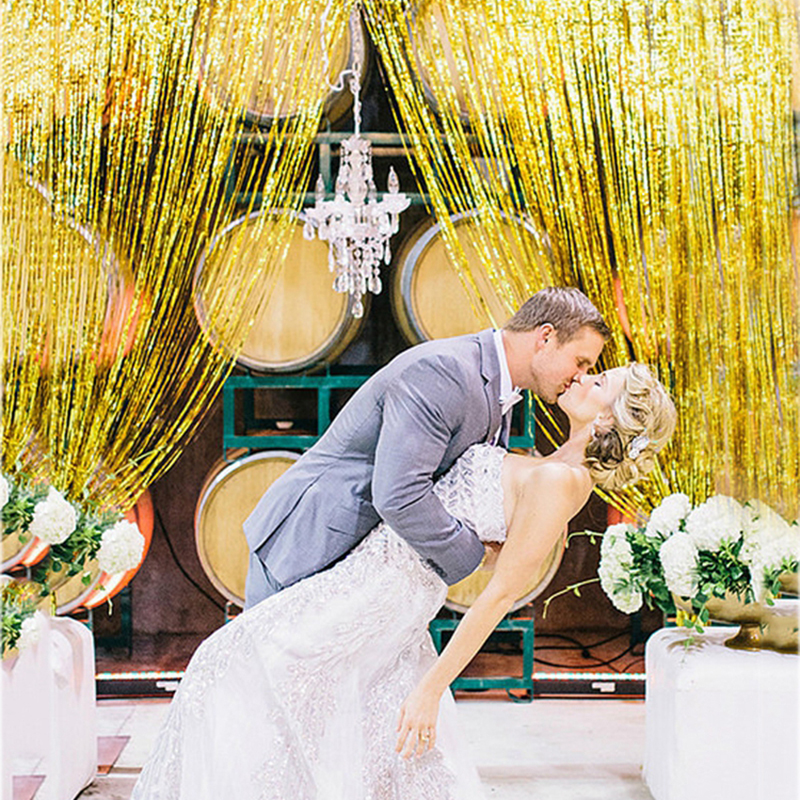 2m prata folha metálica enfeites franja cortina congelado festa decoração suprimentos inverno casamento pano de fundo decoração natal ornamentos