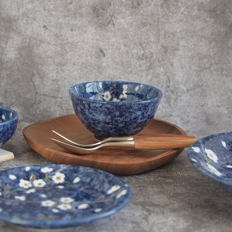 Japanese Ceramic Plate Set Dinner Modern Porcelain Dessert Salad Plates Restaurant Serving Plateau De Service Tableware DL60PZ