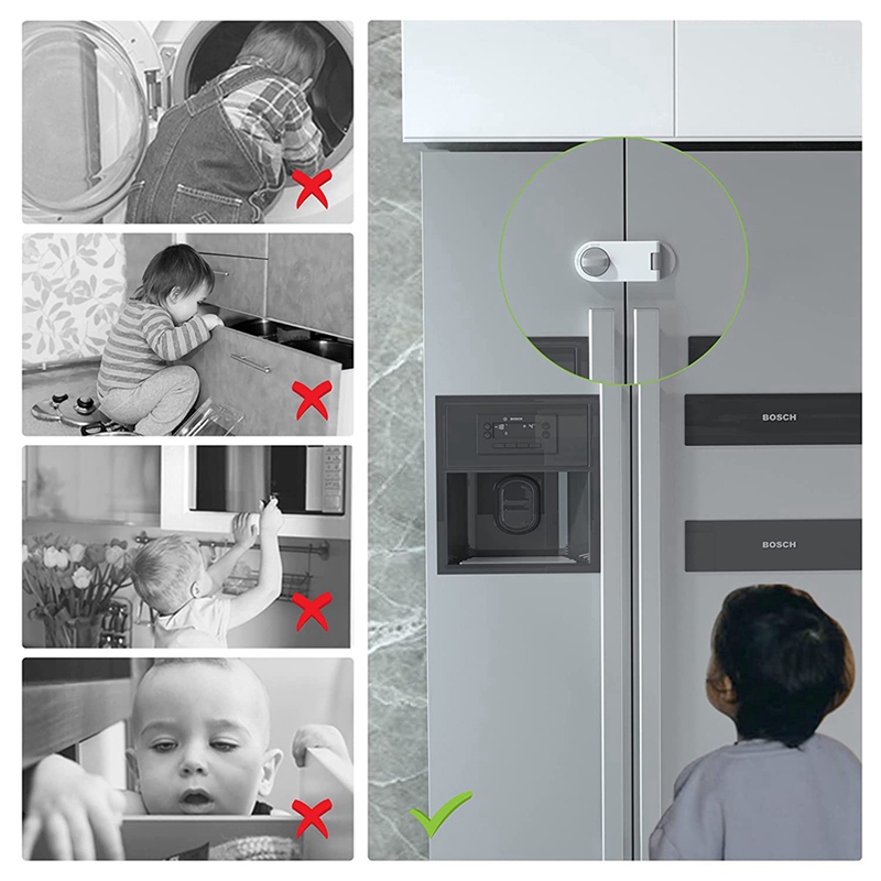 Luda Baby Proofing Kast Veiligheid Sloten-6 Packs Kind Proof Vergrendelingen Voor Laden-Adhesive Kabinet Sloten Voor Oven koelkast Wit