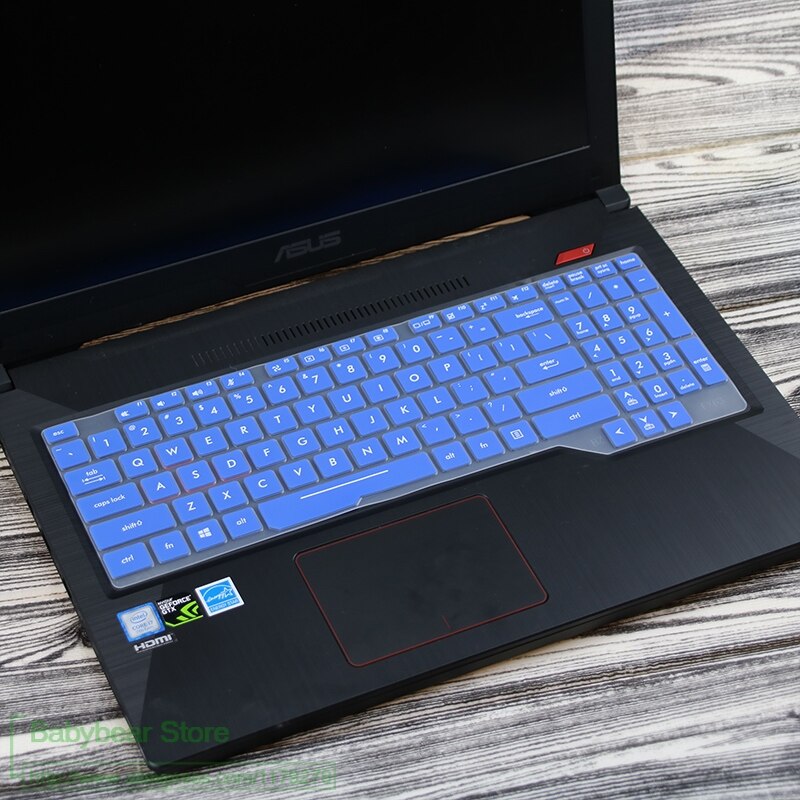 Asus tuf gaming  fx504 fx504ge fx504gd fx504gm fx504g fx503 fx503vd 15 tuuman 15.6 tuuman silikoninen kannettavan tietokoneen näppäimistön suojakuori: Sininen