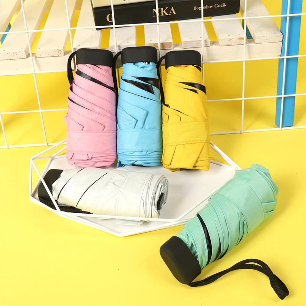 Portable Five-Fold Umbrella Mini Retractable Folding UV Protection Girl Umbrella Sun Umbrella