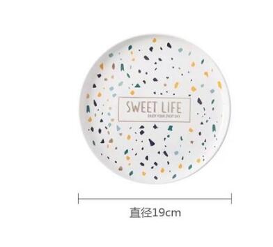 black and white dinner plate dish Terrazzo plate dish Dinnerware Set: 1