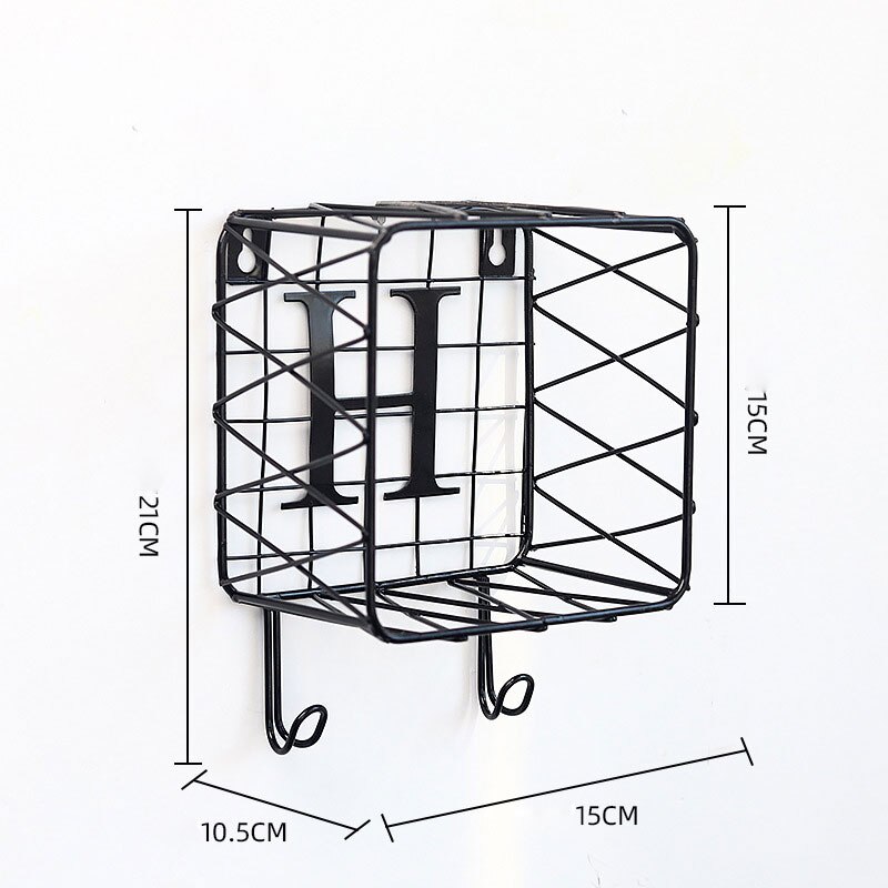 1pc lettre fer forgé magnétique porte-clés mural multi-fonctionnel maison organisateur bureau décoration de la maison: H