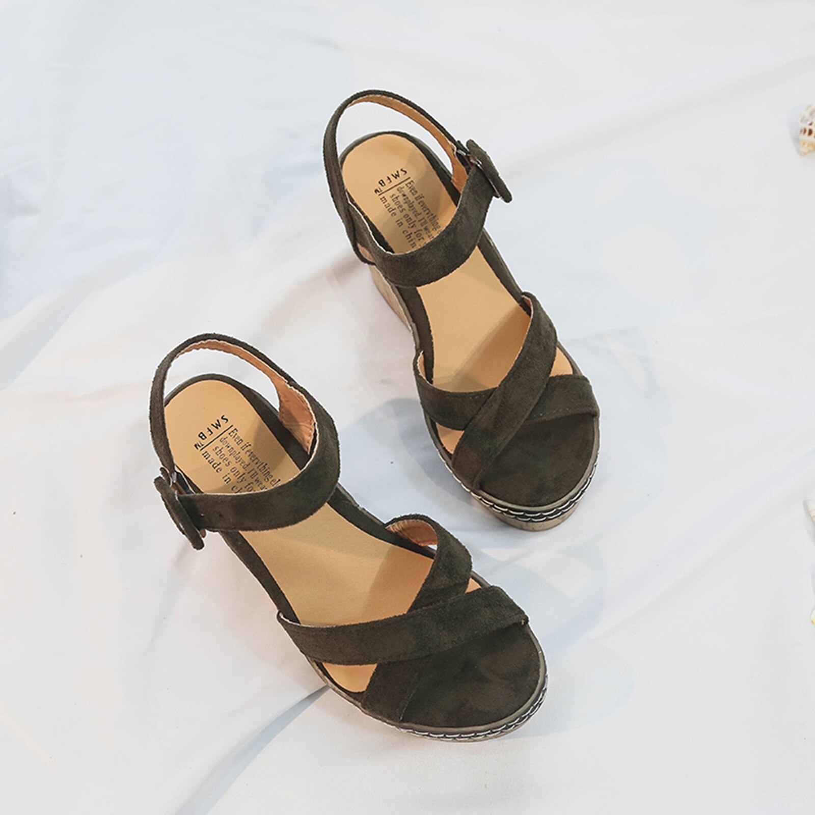 Zomer Hoge Hak Open Teen Muffin Platform Dikke Zolen Vrouwen Schoenen Zomer Mode Sandalen Schoenen Slippers Strand schoenen