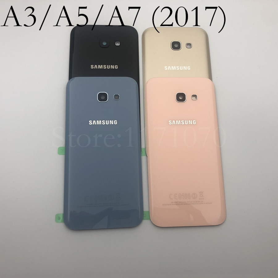 Posteriore In Vetro + vetro Della Fotocamera Per Samsung Galaxy A3/A5/A7 2017 A320 A520 A720 Vetro Posteriore Della Batteria copertura Posteriore del Portello Custodia