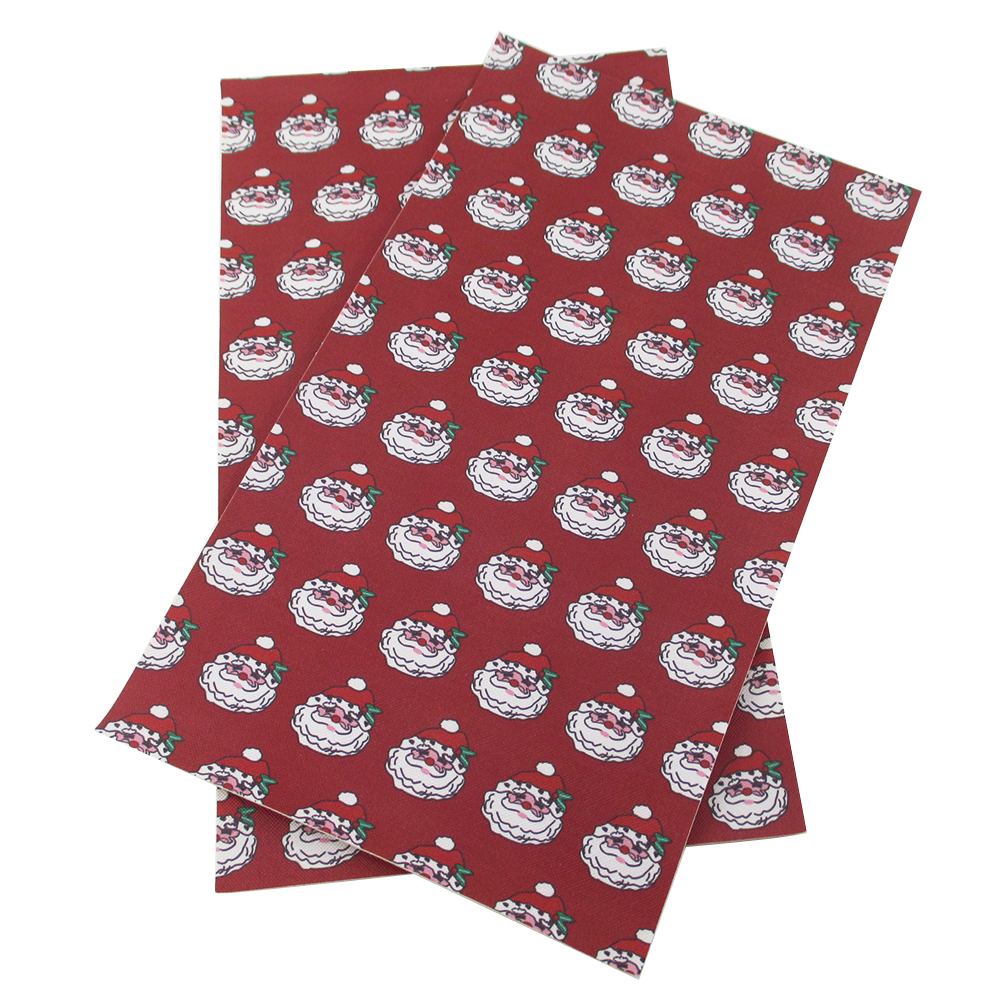 David angie 20*34 cm Kerstman Kerst Synthetisch Leer Stof 1 ST, DIY Naaien Stof Materialen Voor handtas Kleding, 1Yc2820