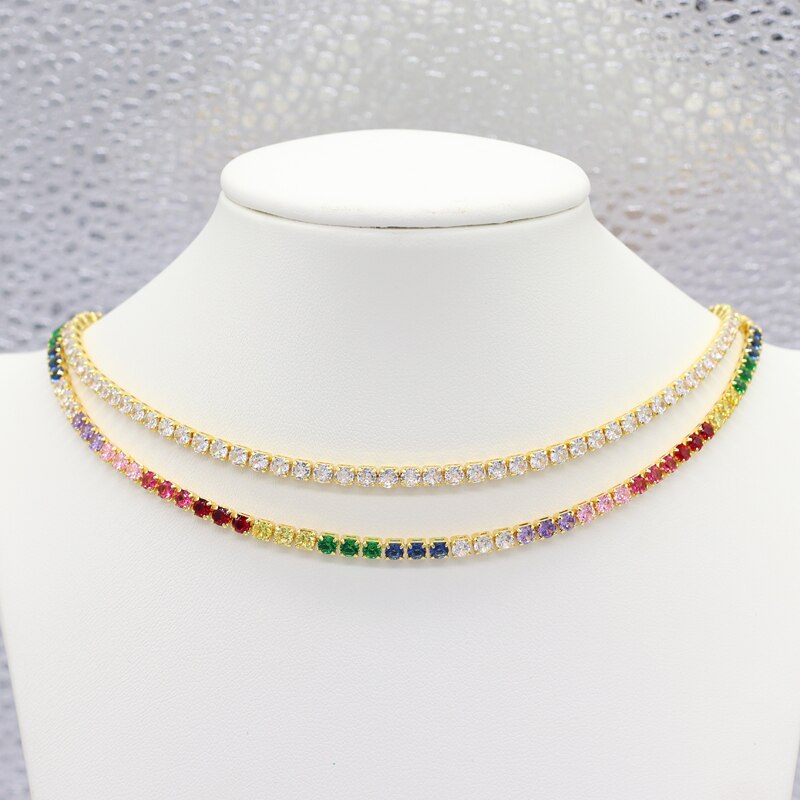 Weihnachten Regenbogen CZ Shiny Wassertropfen Choker Charme Halsketten Charming Frau Hochzeit Party Geburtstag Halsband Schmuck