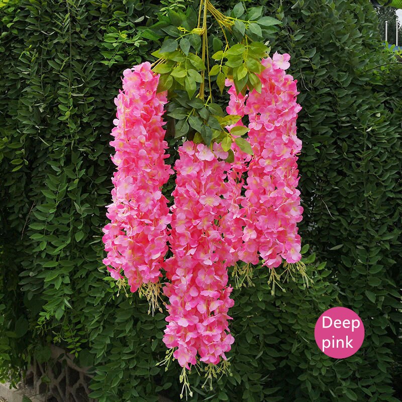 Artificial wisteria flower vine ceiling DIY wedding arch rattan bean flower string bunch party home Christmas flower wall decor