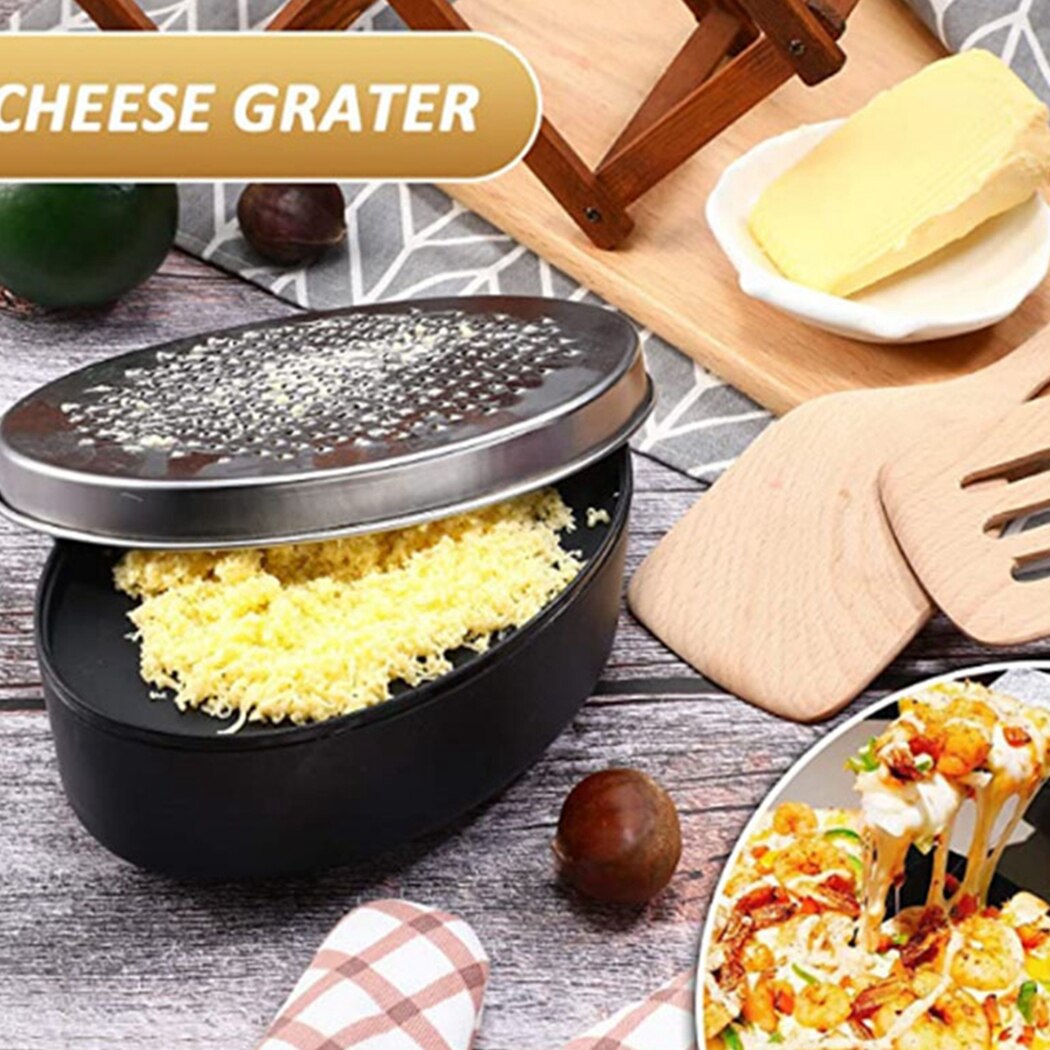 Justdolife – ensemble de râpe à fromage ovale, hachoir à légumes, zeste de citron avec récipient de stockage, râpe à fromage