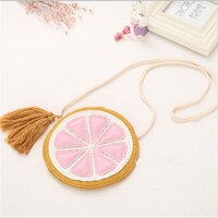 2021 estate nuova borsa femminile in pelle PU borsa da donna borsa a tracolla a tracolla a catena con pacchetto di frutta carina borsa al limone: Pink