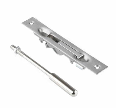 304 stainless steel hidden bolt,security door Built-in latch lock,embedded door latch,Fire emergency door escape door lock: 8 inch / Steel color
