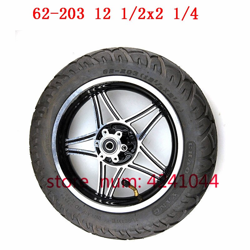 12 1/2 X 2 1/4 62-203 wheels 12.5 inch tire + alloy rims fits Many Gas Electric Scooters and e-Bike ,Folding electric bicycle