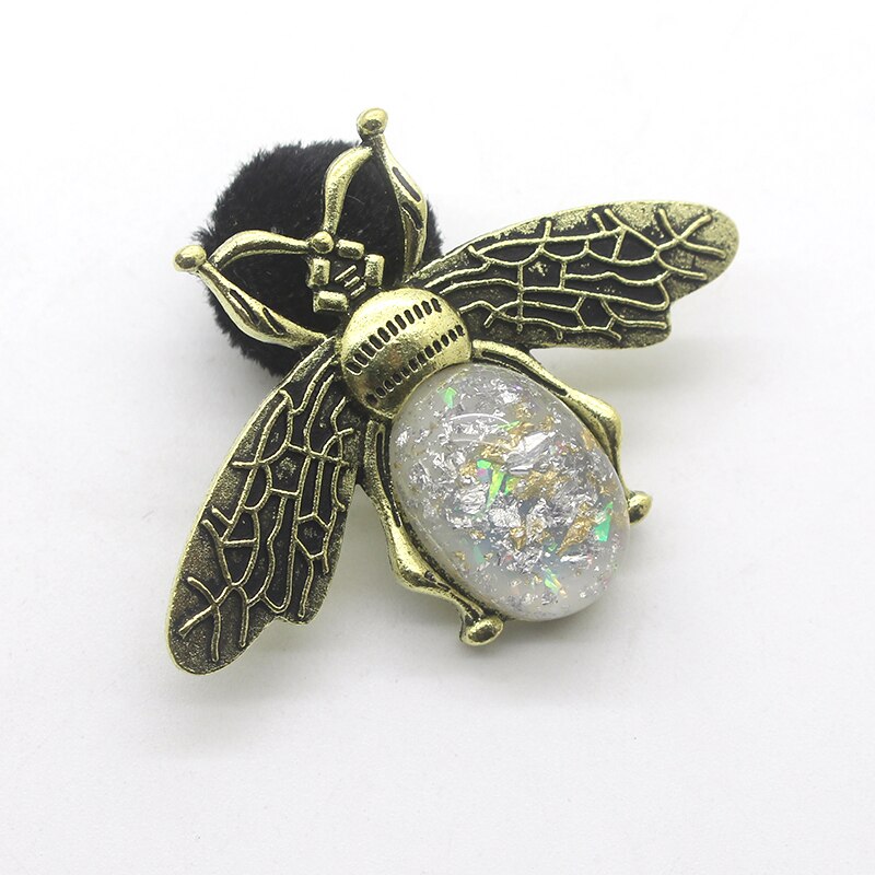 Broche abeille en alliage métallique, 5 pièces, Chic, perle, insecte, vêtements de fête d'anniversaire et de mariage, accessoires bijoux