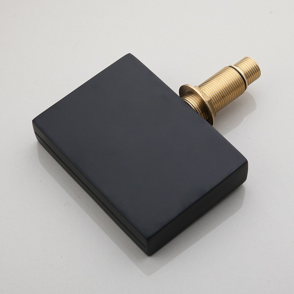 KEMAIDI Matte Black torneira bico Chrome Polish LED Cachoeira Alterar bacia banheiro água Sink Toque Mixer torneira da banheira