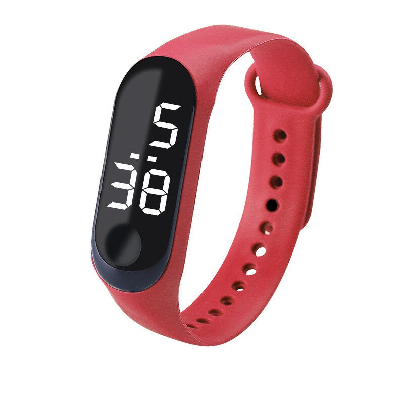 50M smart watch Waterproof Child Watch LED Sport Digital Watch Children Wristwatch Touch Screen Silicone Strap Watch for Kids: M3-model-Red