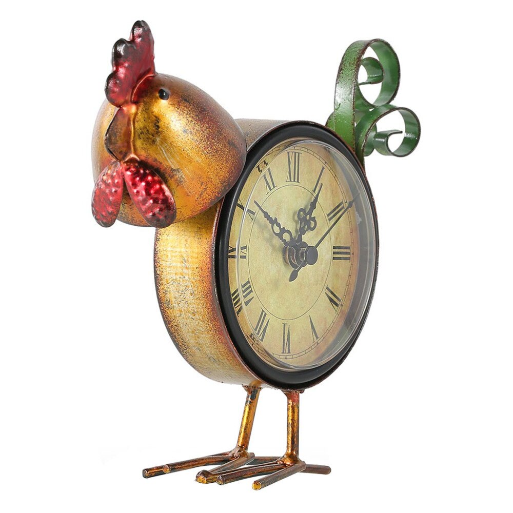 Kip Vorm Klok Huishouden Klok Home Decor (Bruin, Zonder Batterij)